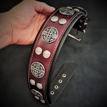 The "Hektor" Burgundy Dog Collar. LIMITED