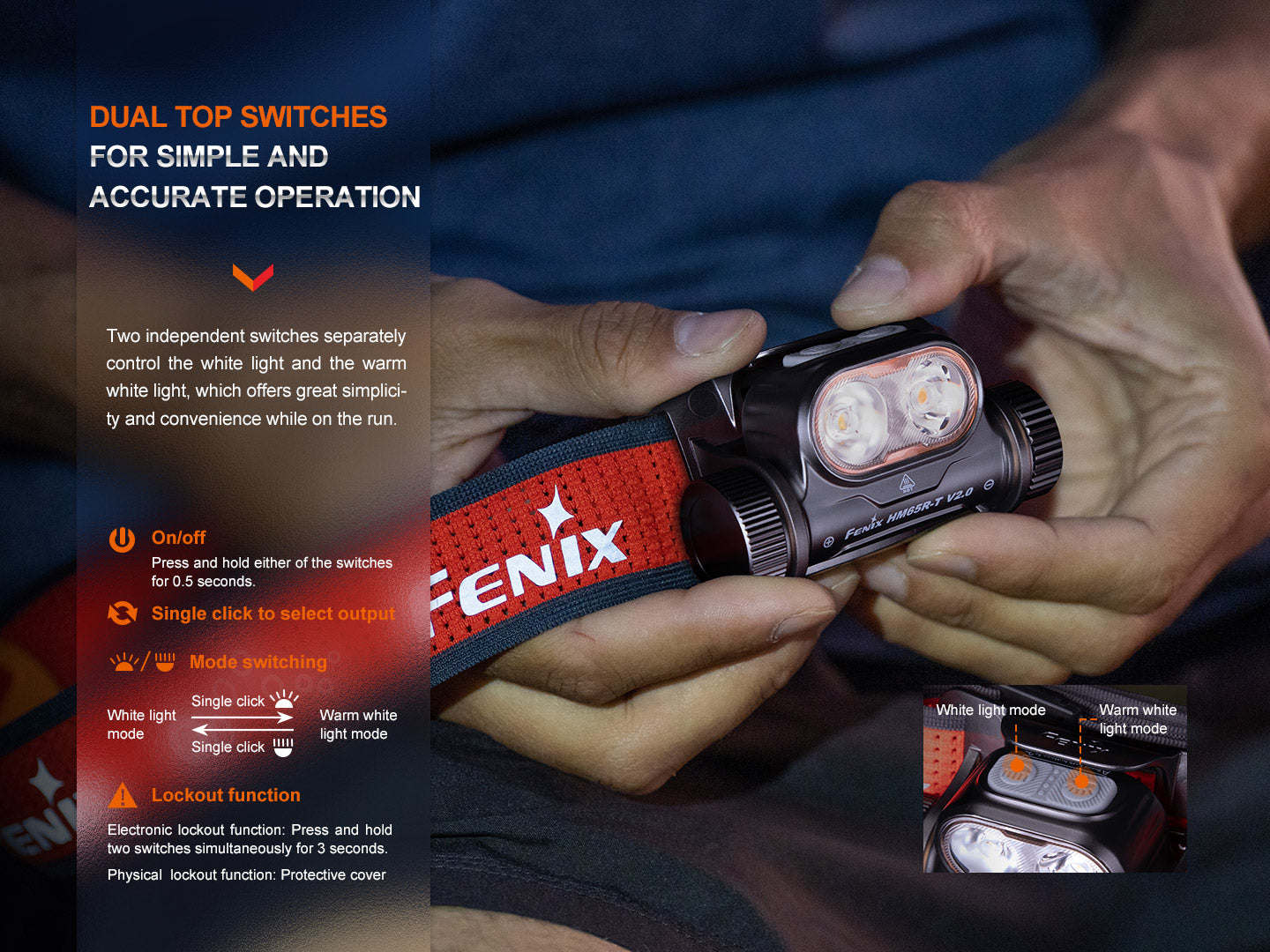 Fenix HM65R-T V2 Rechargeable Lightweight Trail Running Headlamp