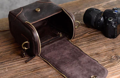 The Calista | Small Leather Camera Bag - Leather Camera Lens Case