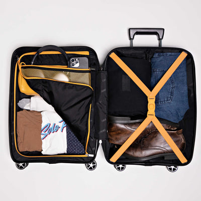 28-inch Black Hardcase Roller Luggage with 360° Wheels & TSA Lock