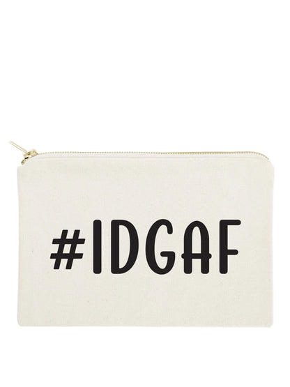 #IDGAF Cotton Canvas Cosmetic Bag