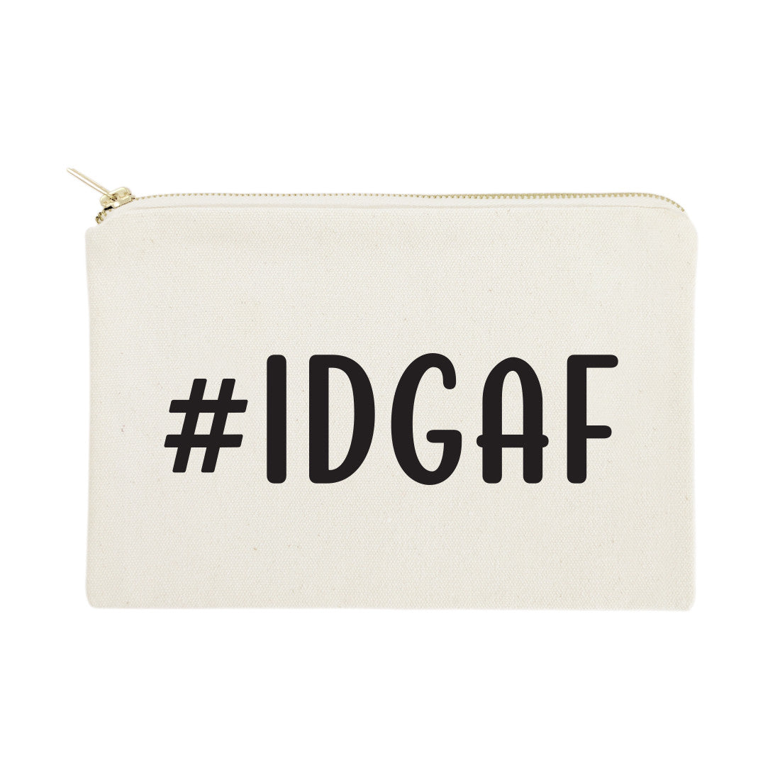 #IDGAF Cotton Canvas Cosmetic Bag