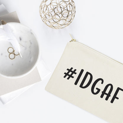 #IDGAF Cotton Canvas Cosmetic Bag