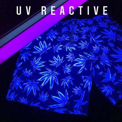 Hawaiian Style Blue and Grey Weed Swim Shorts