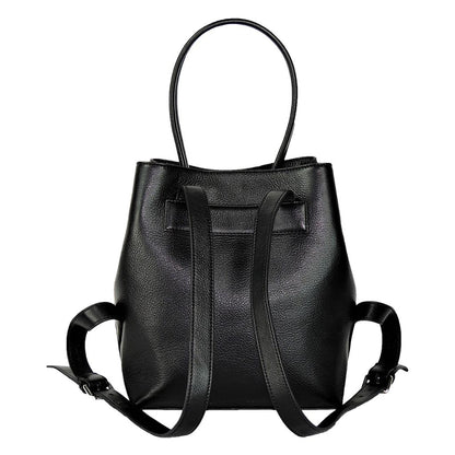 Maria Real Leather Mini Backpack Black