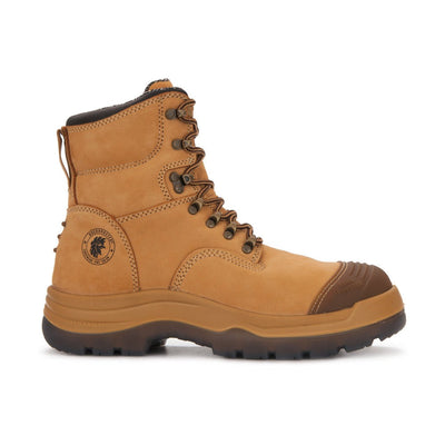 Kimberly Tan 7 inch Zip-sided Steel Toe Leather Work Boots AK232Z