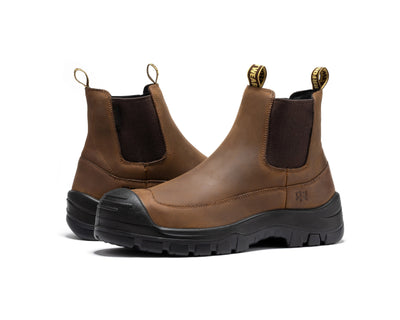 Woodland Brown 6 inch Composite Toe Pull-on Leather Work Boots AK664