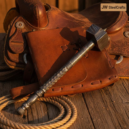 Rawhide Ranger Hammer 18" Handmade One-Piece Forged Steel Blacksmith Hammer