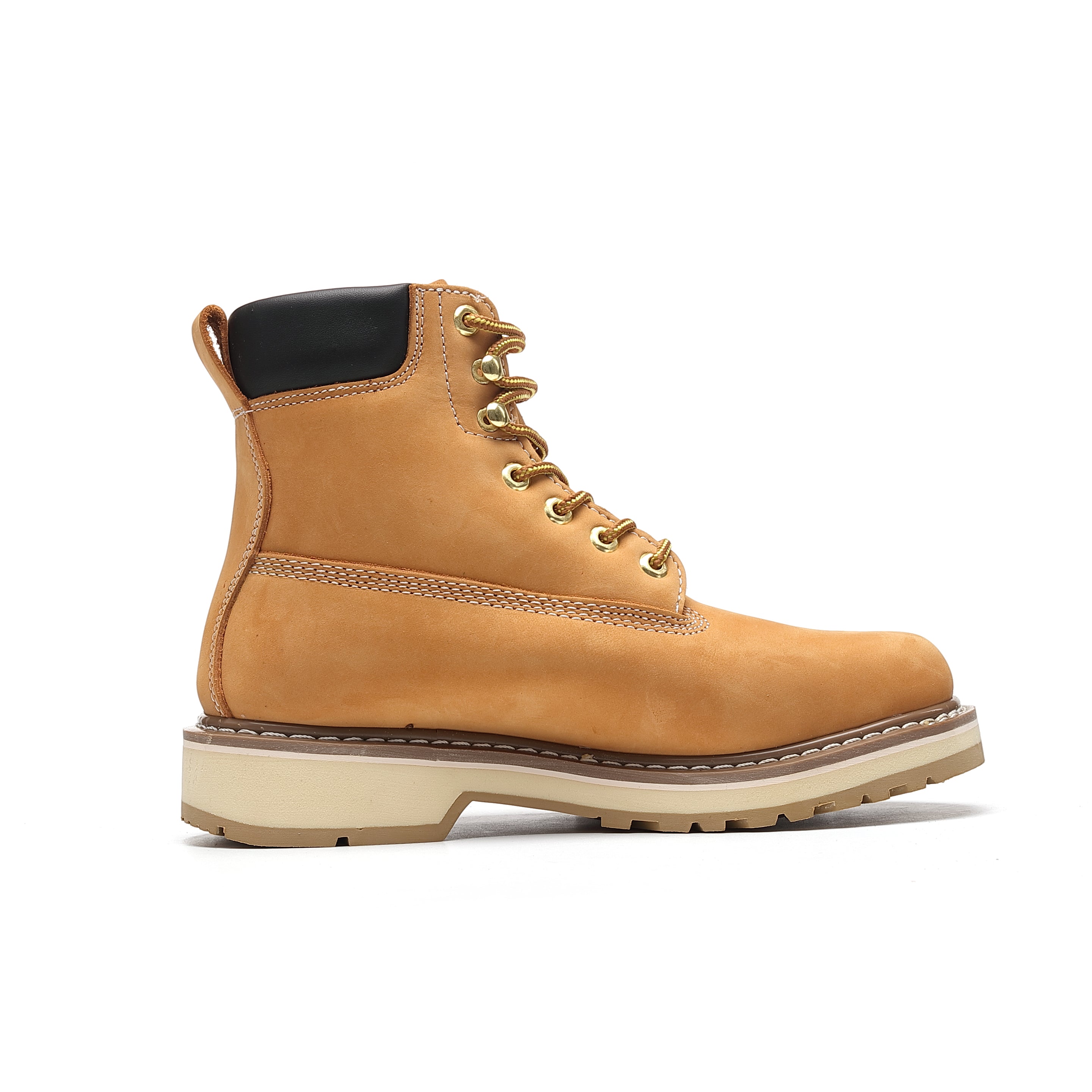 84101 Men's Soft Toe Nubuck Leather Non-Slip Work Boots - 6" Wheat