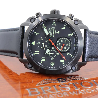 F-15 Eagle Tribute -  Black Finish, Leather Band