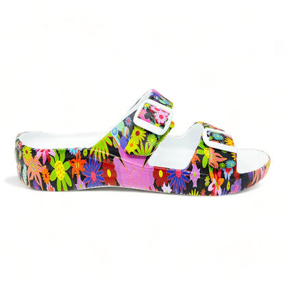 Women's PAW Print Adjustable 2-Strap Sandals - Flower Child