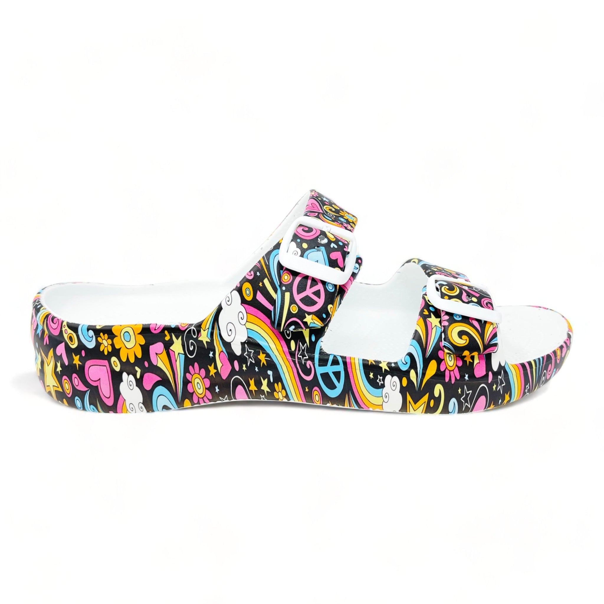 Women's PAW Print Adjustable 2-Strap Sandals - Feelin' Groovy