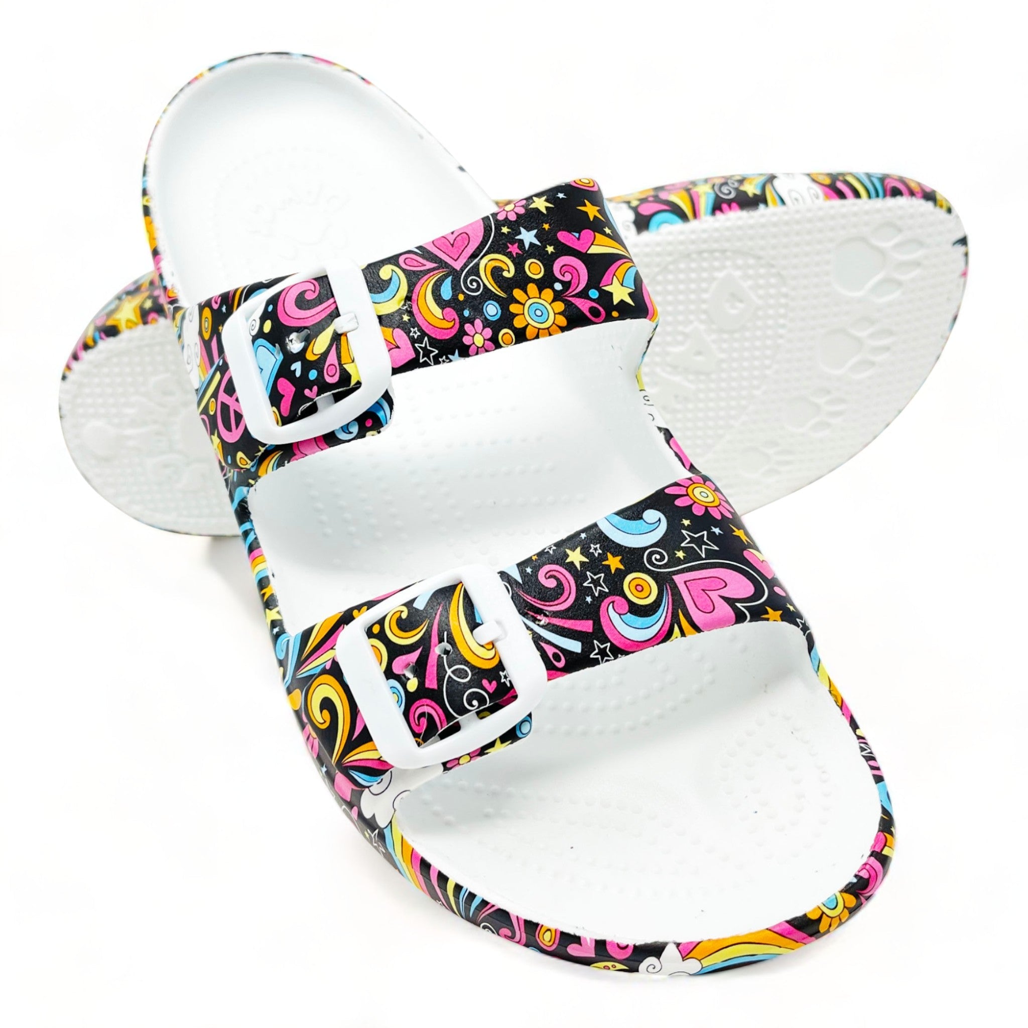 Women's PAW Print Adjustable 2-Strap Sandals