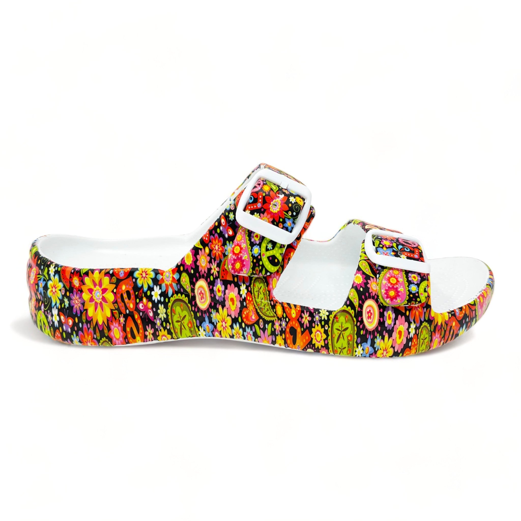 Women's PAW Print Adjustable 2-Strap Sandals - Peace Out