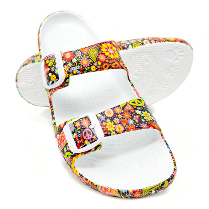 Women's PAW Print Adjustable 2-Strap Sandals