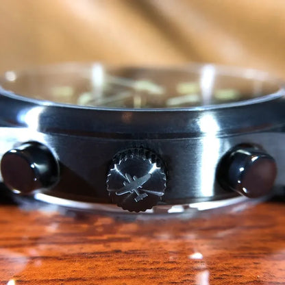 B-25 Mitchell Tribute - Black Finish, Black Leather Band