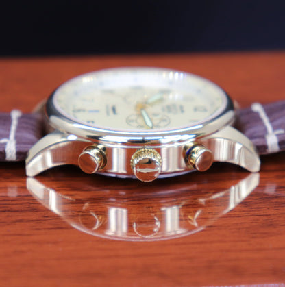 R6753 - Our Spitfire R6753 Tribute - Gold Finish, Beige Dial, Brown Leather Band