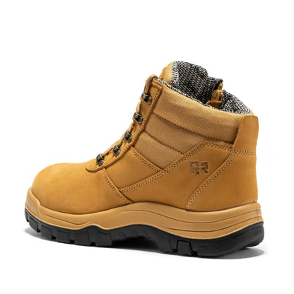 Avalon Black 6 Inch Zip-sided Composite Toe Leather Work Boots CP213BK