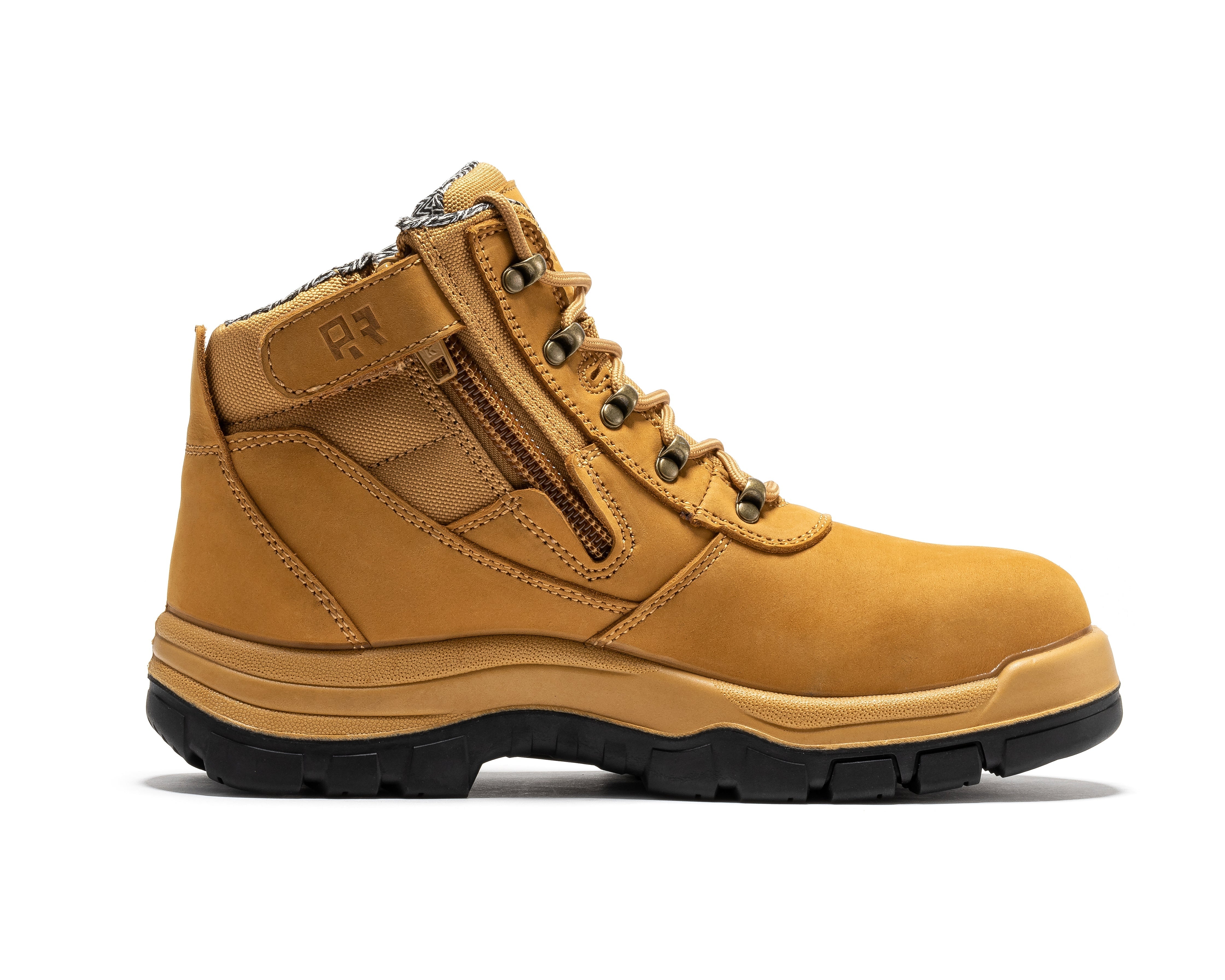 Avalon Black 6 Inch Zip-sided Composite Toe Leather Work Boots CP213BK