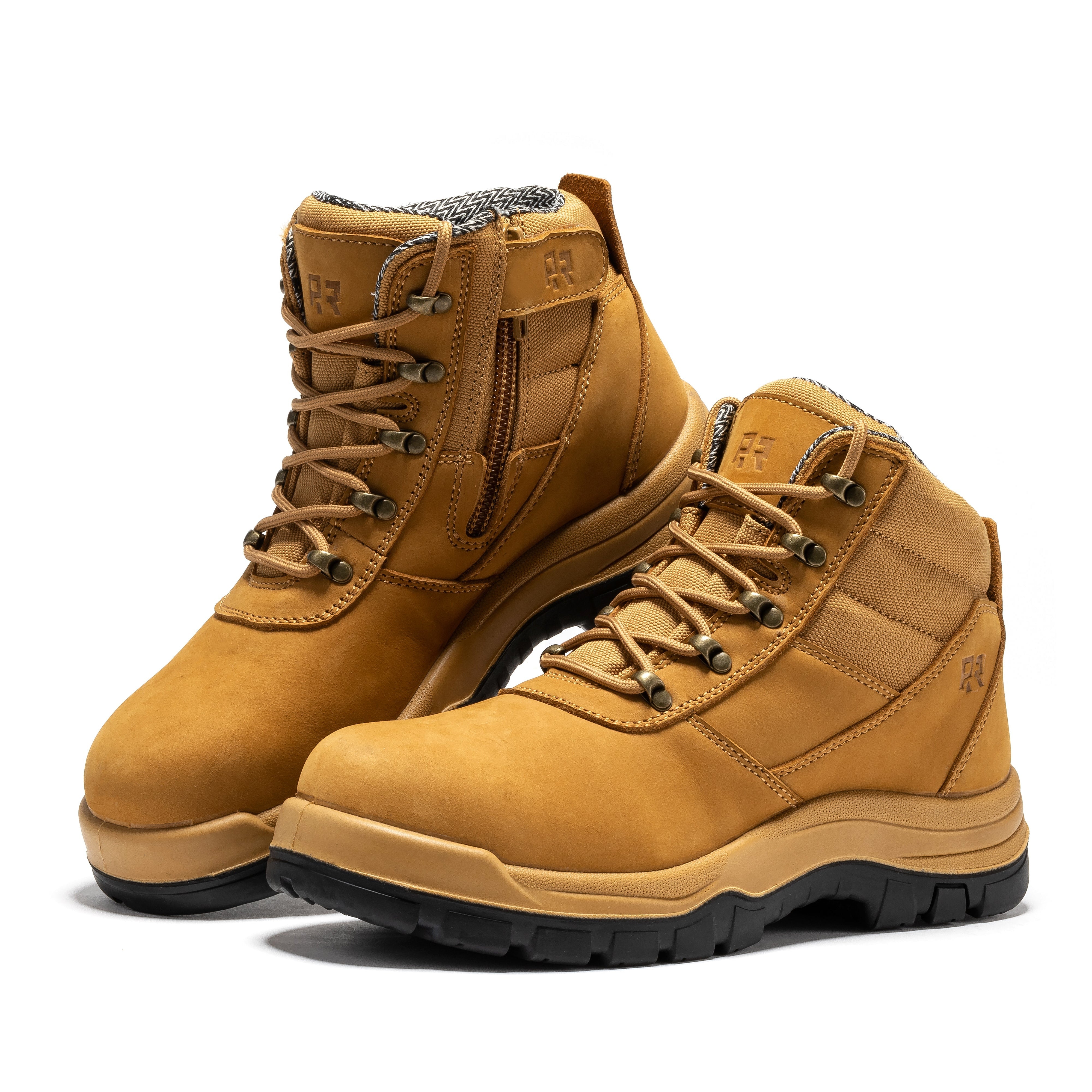 Avalon Black 6 Inch Zip-sided Composite Toe Leather Work Boots CP213BK