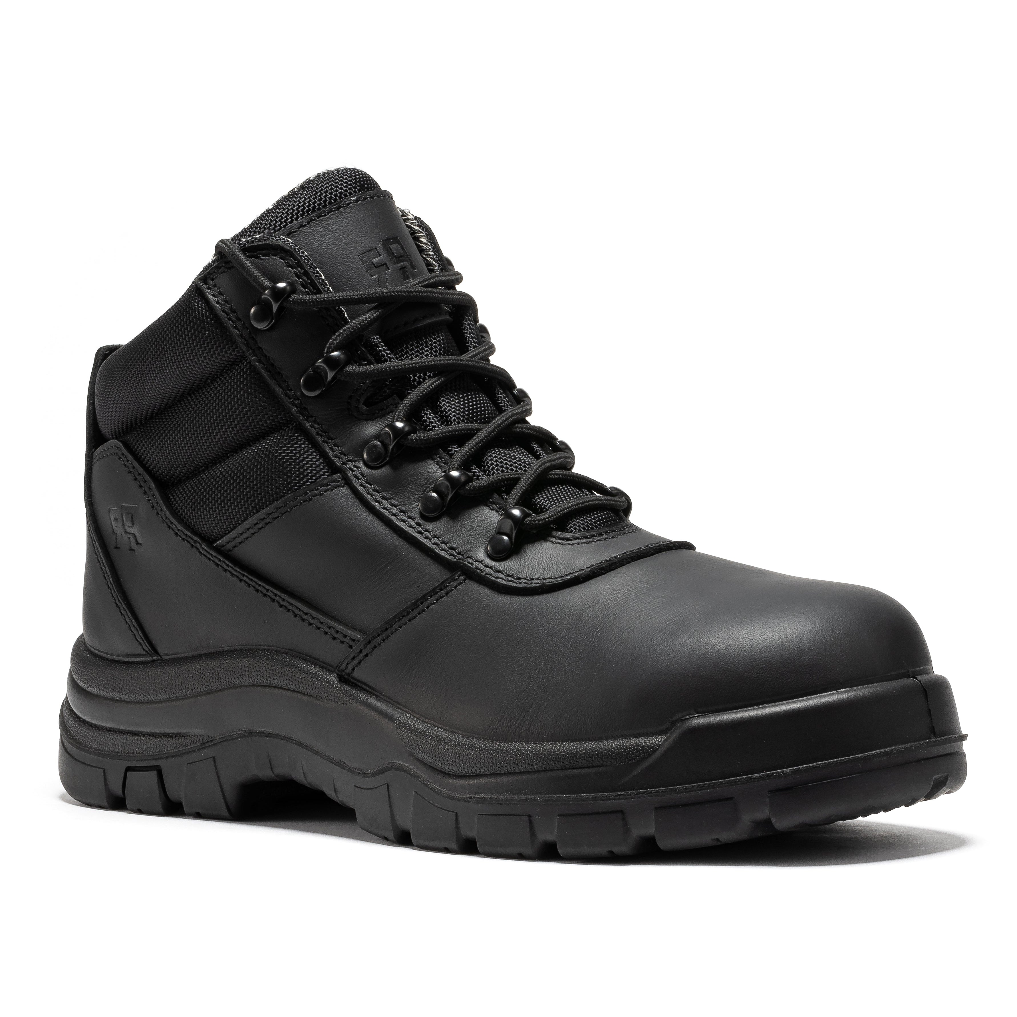 Avalon Black 6 Inch Zip-sided Composite Toe Leather Work Boots CP213BK