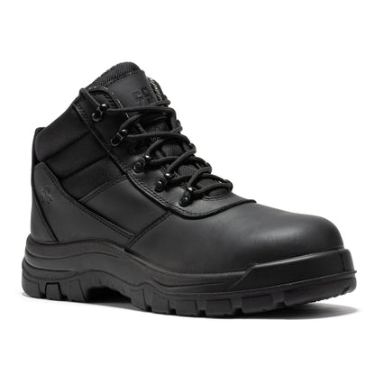 Avalon Black 6 Inch Zip-sided Composite Toe Leather Work Boots CP213BK