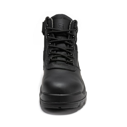 Avalon Black 6 Inch Zip-sided Composite Toe Leather Work Boots CP213BK