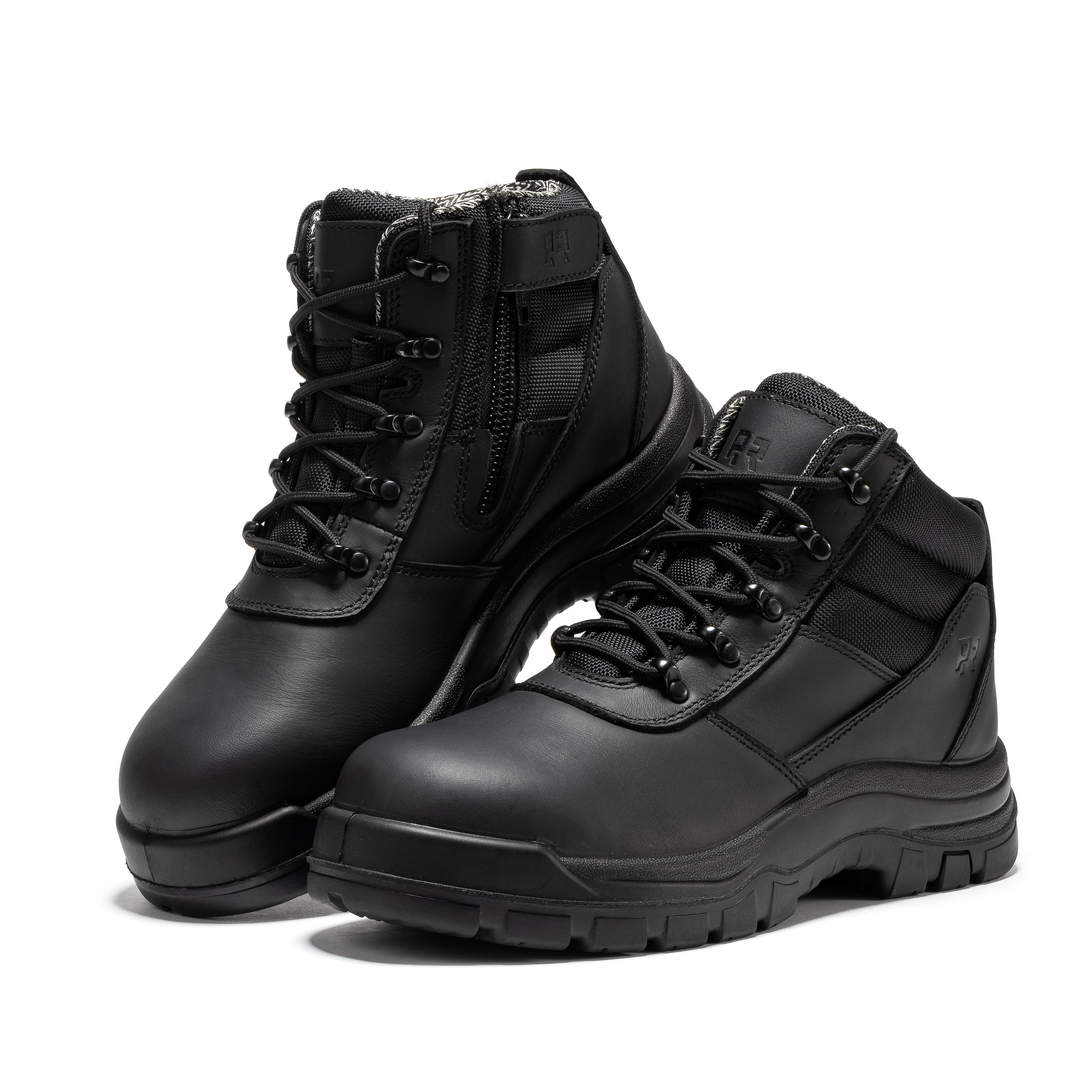 Avalon Black 6 Inch Zip-sided Composite Toe Leather Work Boots CP213BK
