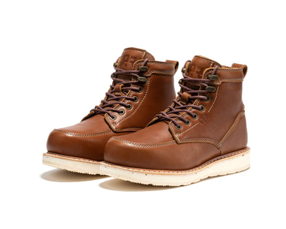 Edgewood Men's 6 Inch Black Steel Toe Wedge Work Boots SAP610BK