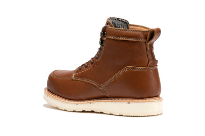 Edgewood Men's 6 Inch Black Steel Toe Wedge Work Boots SAP610BK