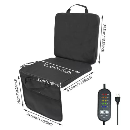 LITEGUEST USB Heated Stadium Seat Cushion with Backrest