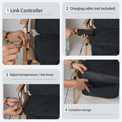 LITEGUEST USB Heated Stadium Seat Cushion with Backrest