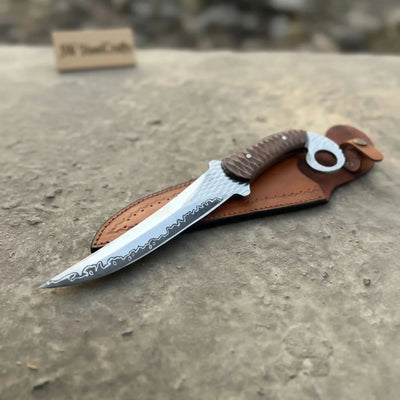 Indonesian Karambit Knife Recurve Blade acid etched Outdoor Utility
