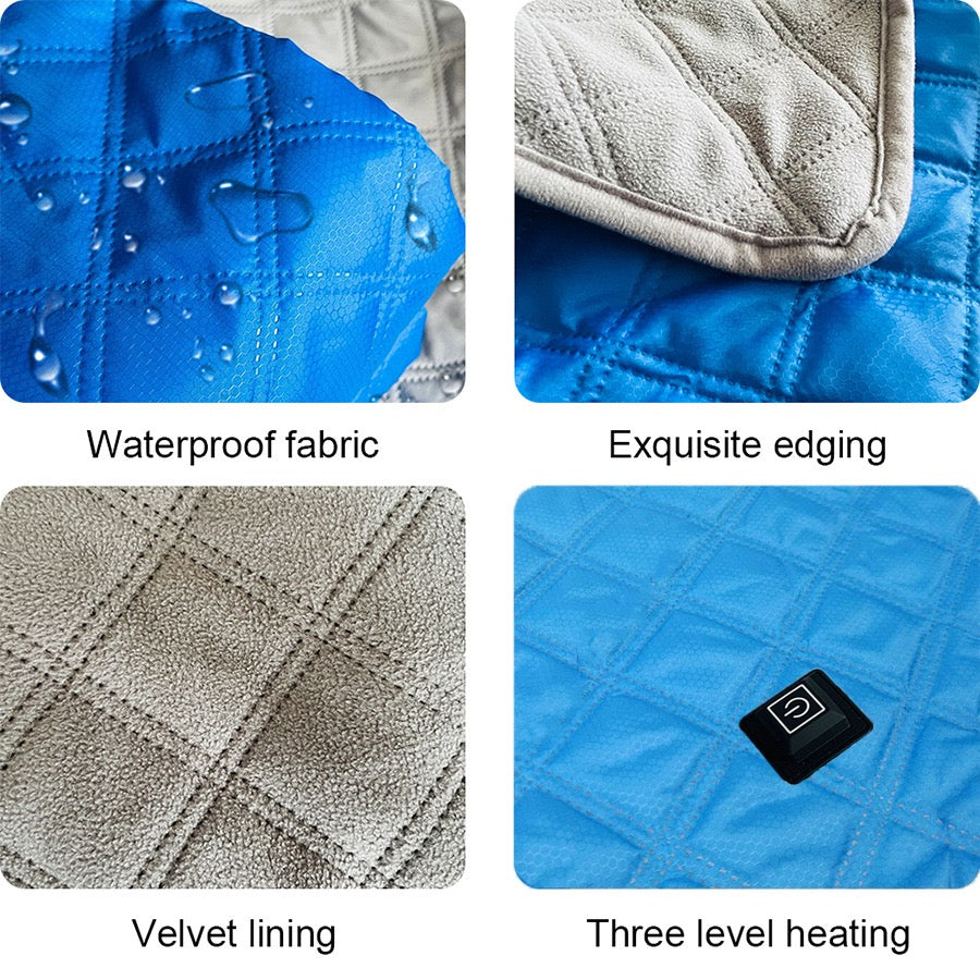 LITEGUEST Heated Camping Blanket Polar Fleece Waterproof USB-Powered