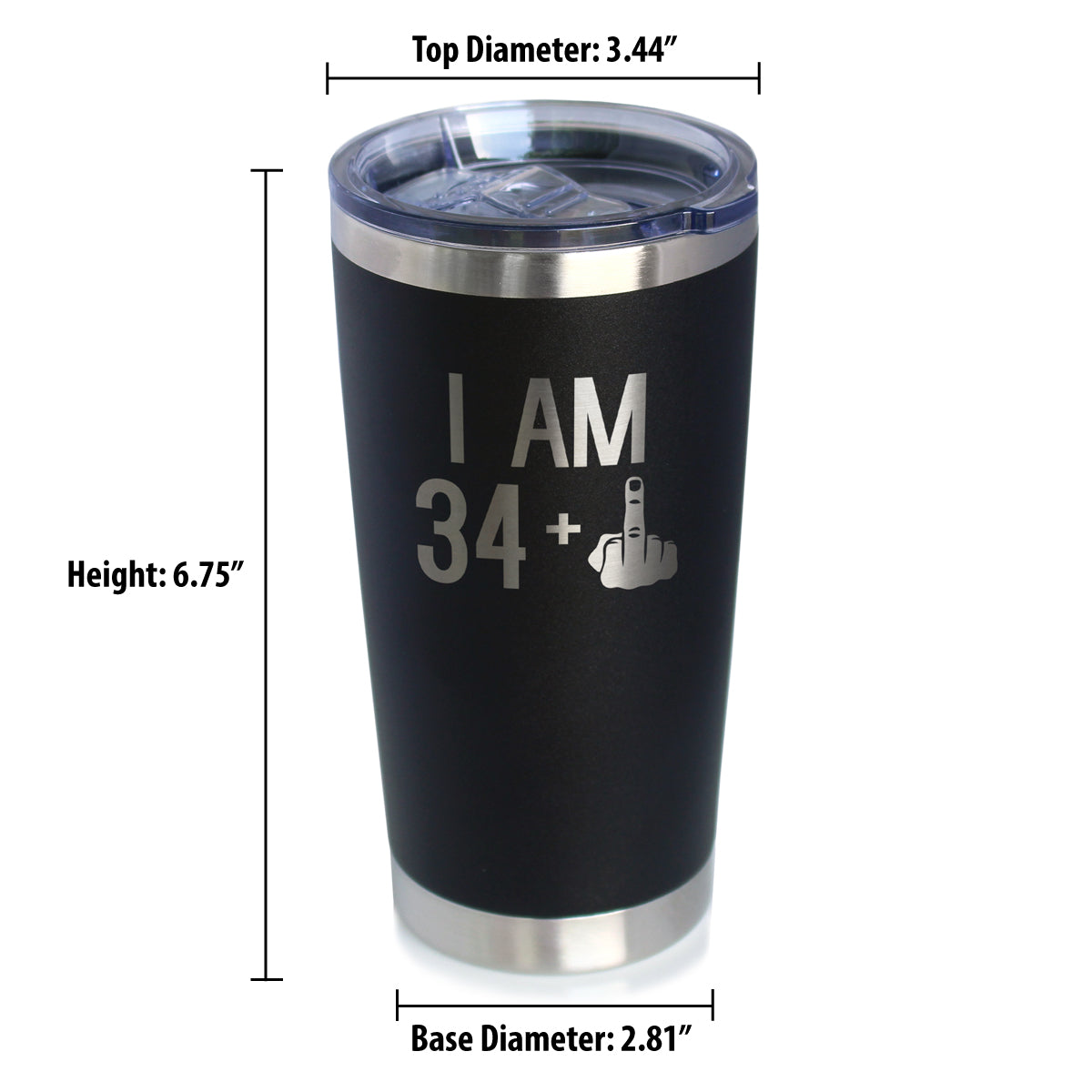 34 + 1 Middle Finger - 20 oz Coffee Tumbler