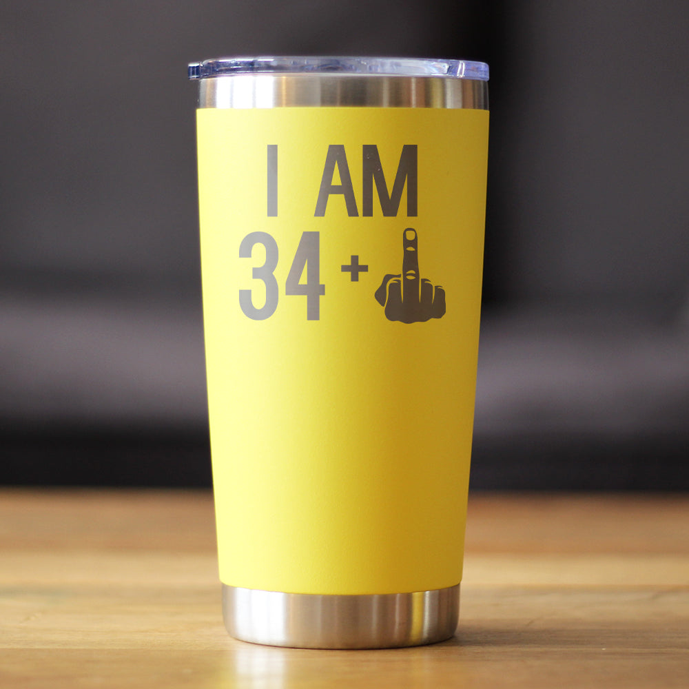 34 + 1 Middle Finger - 20 oz Coffee Tumbler