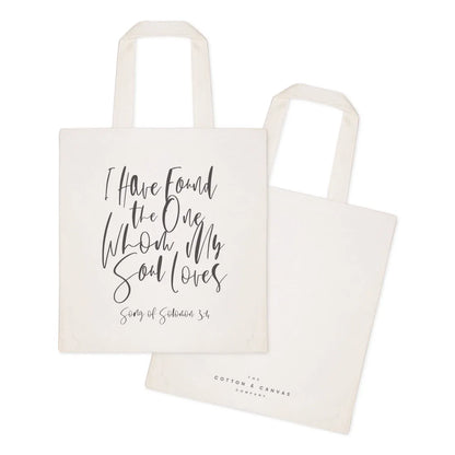 I Have Found the One Whom My Soul Loves, Song of Solomon 3:4 Cotton Canvas Tote Bag