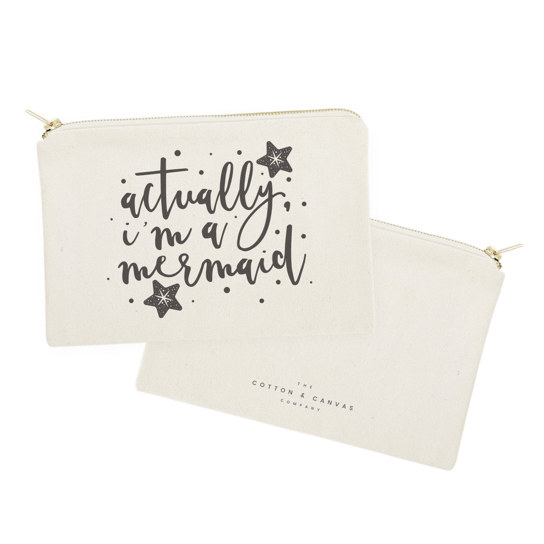 Actually, I'm a Mermaid Cotton Canvas Cosmetic Bag