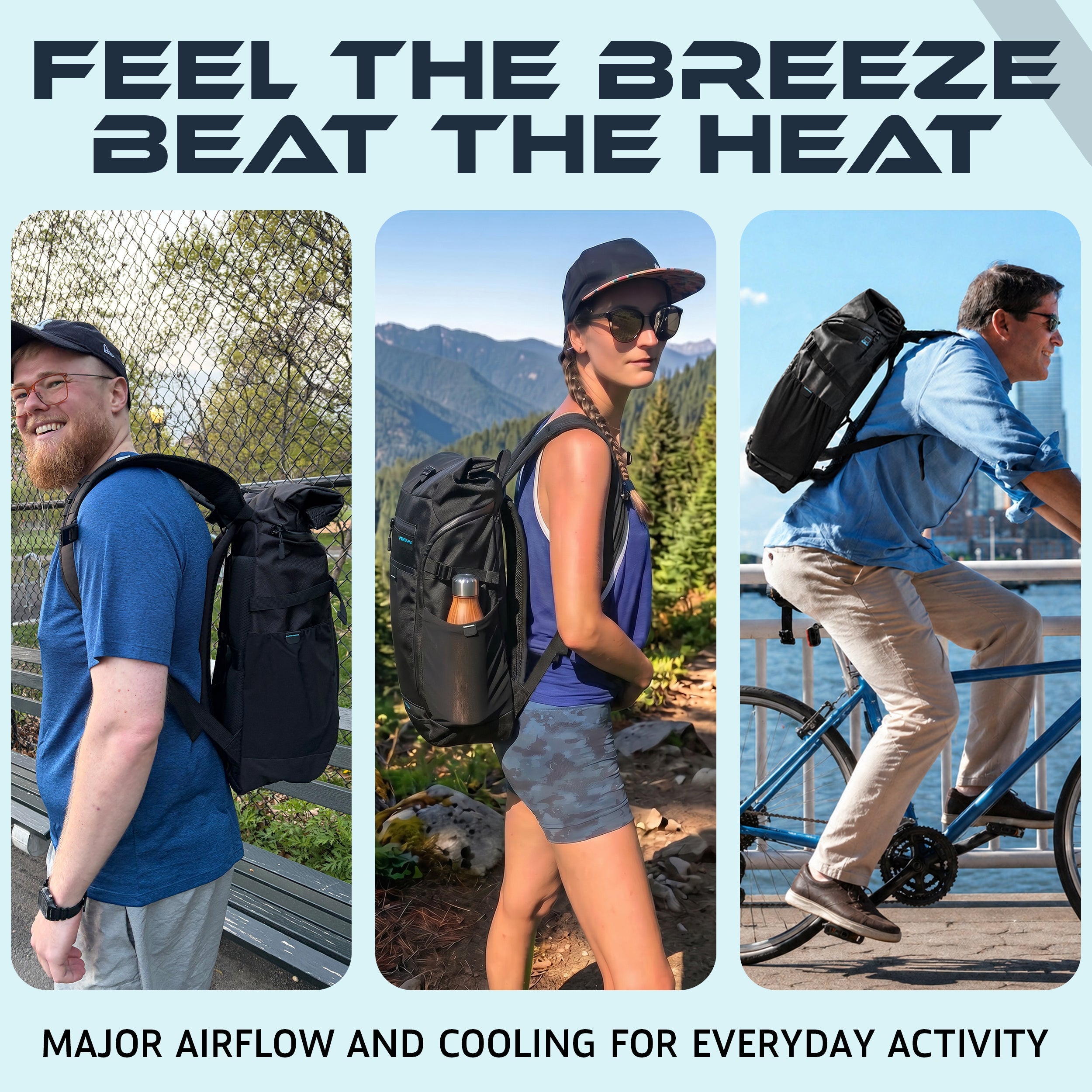 VentaPak Breeze 25L Backpack with a Concave Mesh Frame