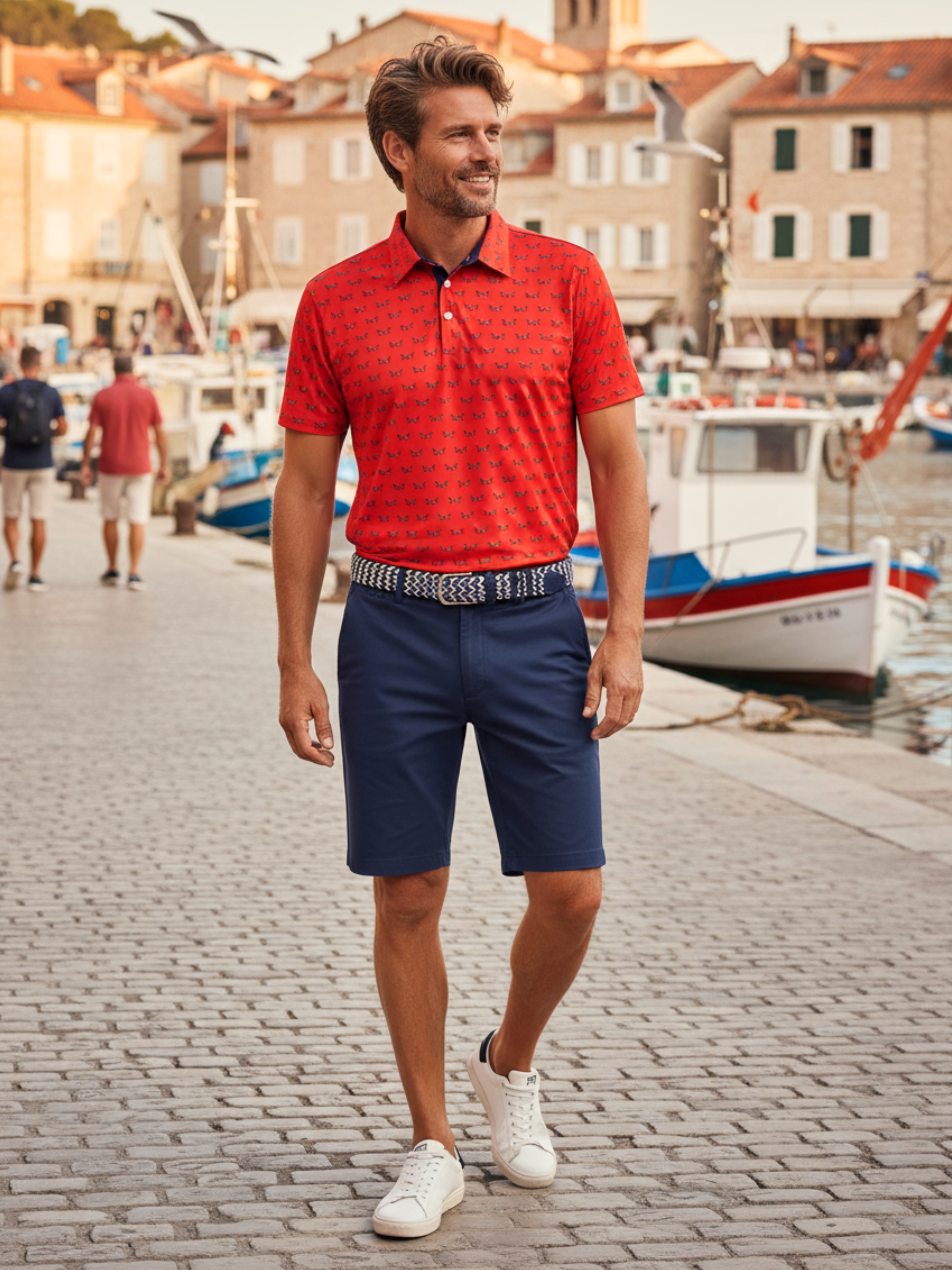 Men's Independence Polo. Red