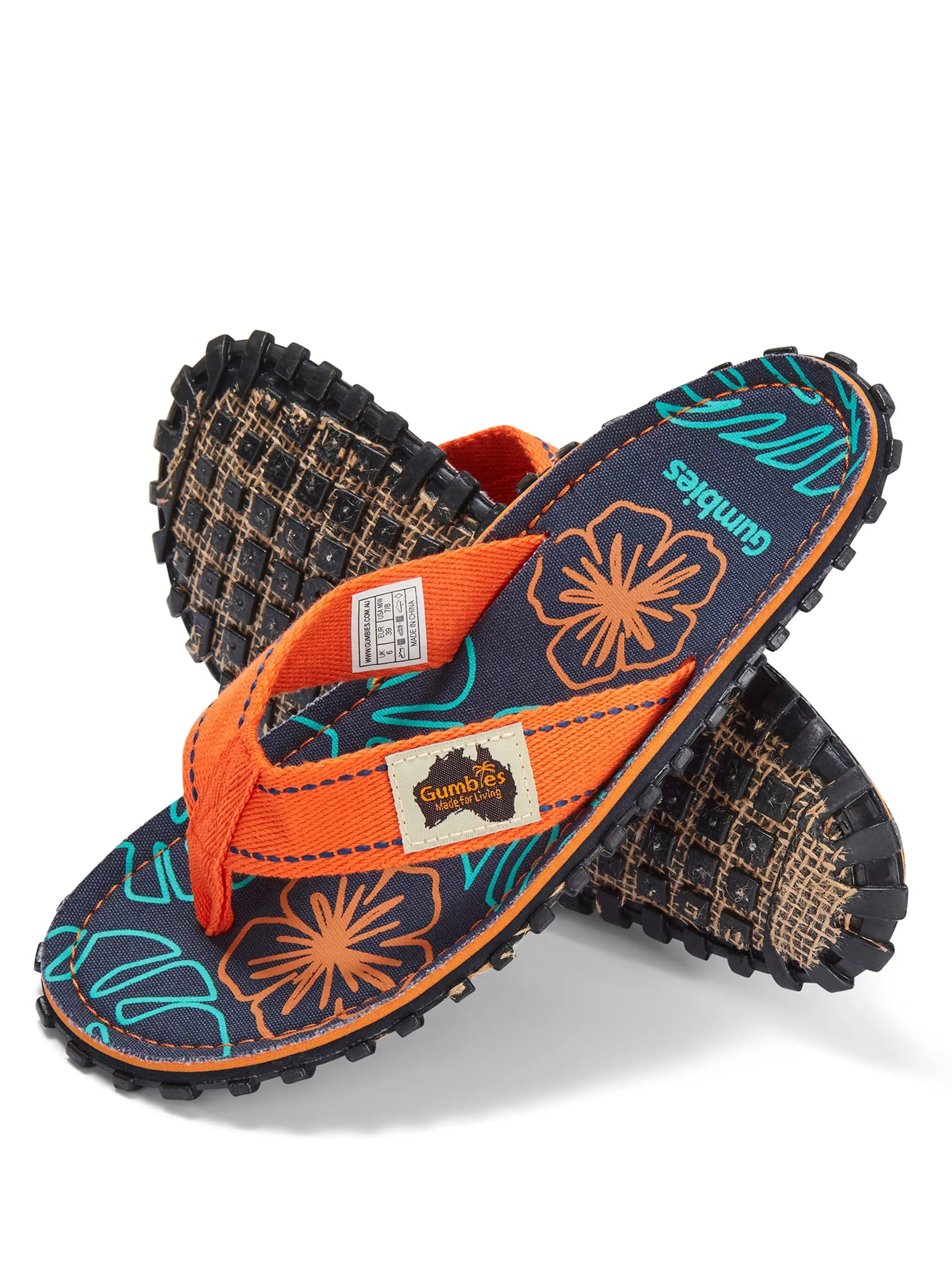 Islander Flip-Flops - Men's - Orange Hibiscus