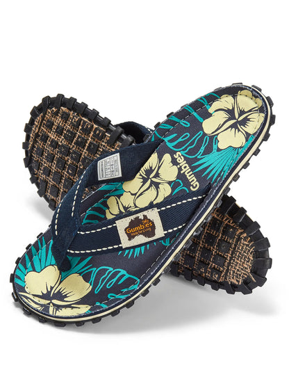 Islander Flip-Flops - Women's - Blue Hibiscus