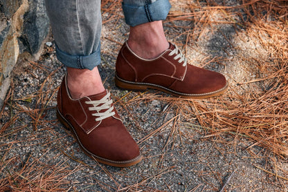 J1313 - 3 Inches Taller (Terracotta Brown) - Business Casual Leather Men's Derbies