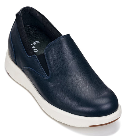 J1421 - 2.8 Inches Taller (Dark Slate Blue) - Leather Men's Loafers