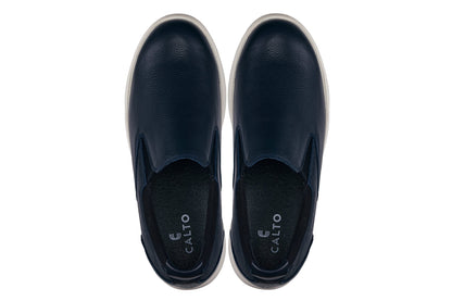 J1421 - 2.8 Inches Taller (Dark Slate Blue) - Leather Men's Loafers