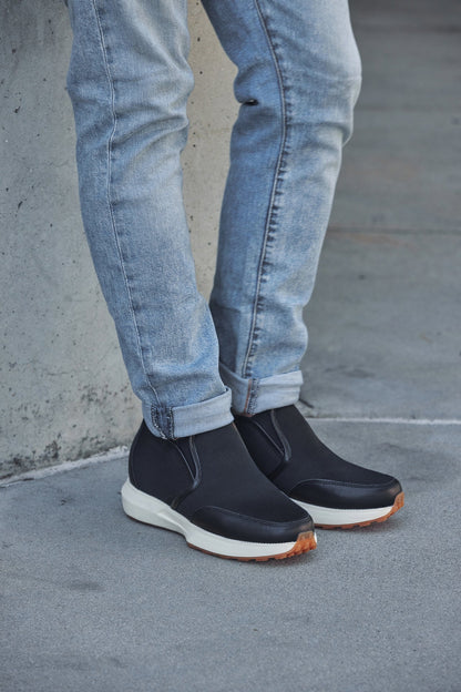 J1433  - 3.3 Inches Taller (Black) - Casual Chunky Sole Sneaker Men's Loafers