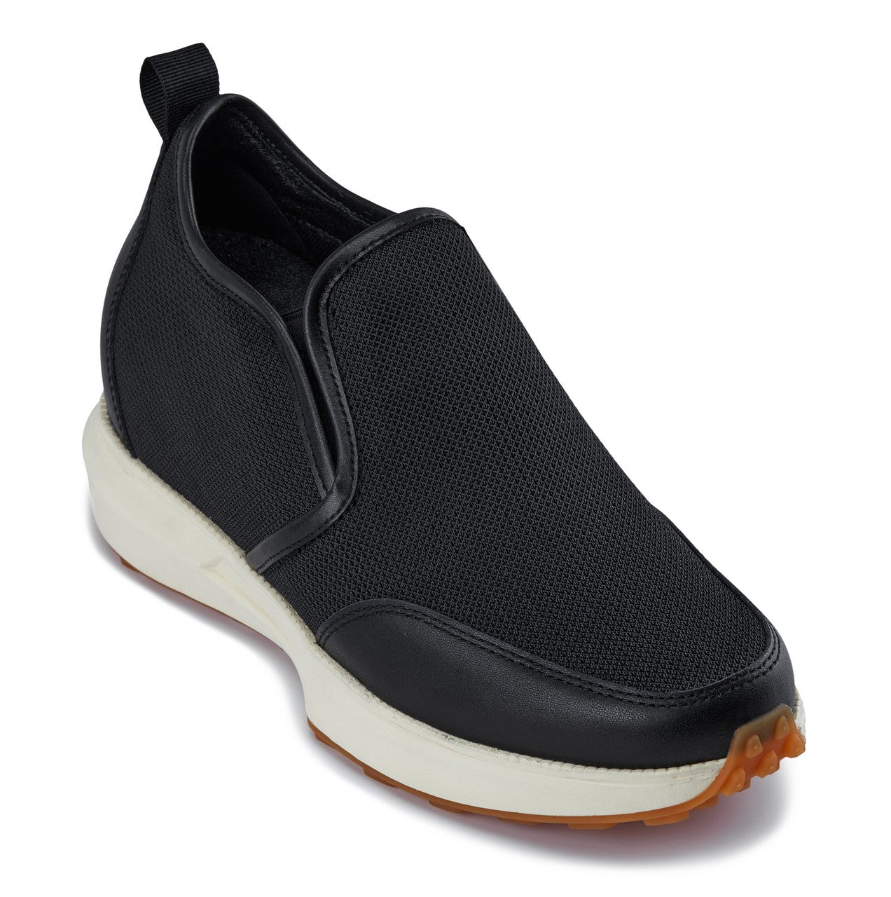 J1433  - 3.3 Inches Taller (Black) - Casual Chunky Sole Sneaker Men's Loafers
