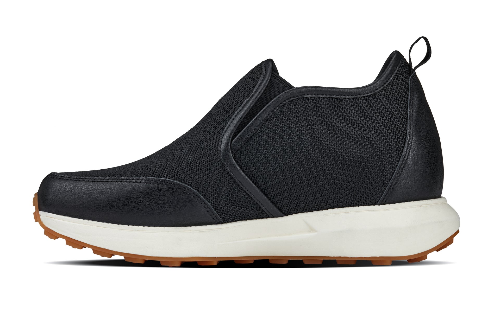 J1433  - 3.3 Inches Taller (Black) - Casual Chunky Sole Sneaker Men's Loafers