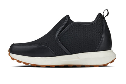 J1433  - 3.3 Inches Taller (Black) - Casual Chunky Sole Sneaker Men's Loafers