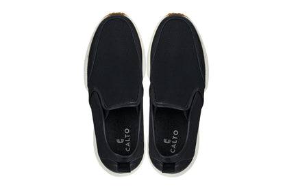 J1433  - 3.3 Inches Taller (Black) - Casual Chunky Sole Sneaker Men's Loafers